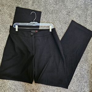 Black straight leg dress pants